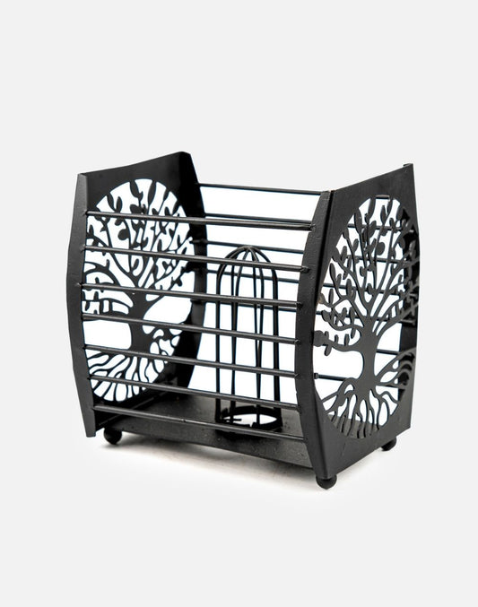 Tree Style Black Iron Basket