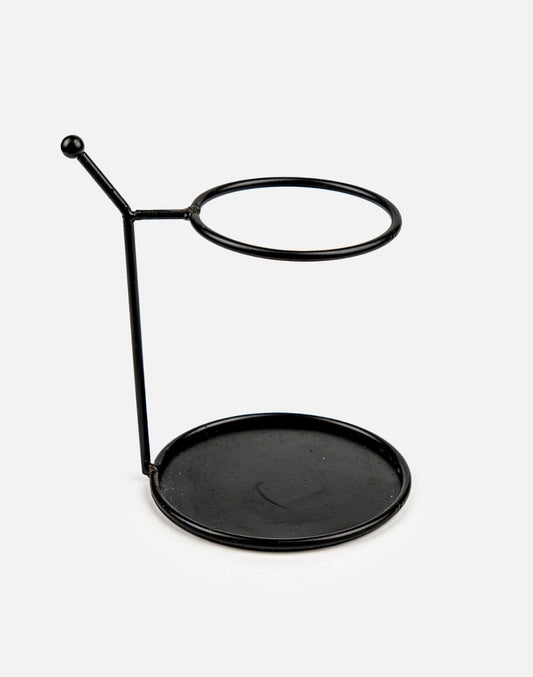 Lantern Style Black Candle Holder