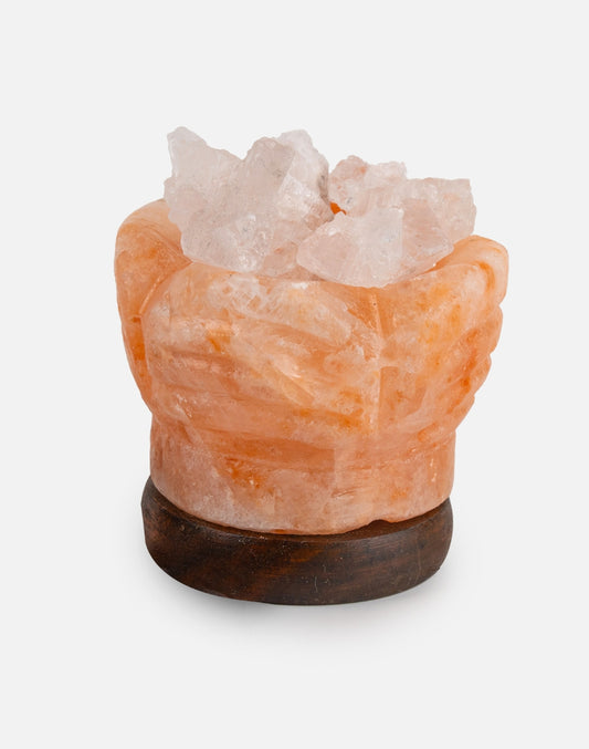 Himalayan Salt Bowl Bamboo RGB Lamp