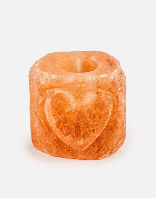 Salt Heart Cube Glass Candle Holder