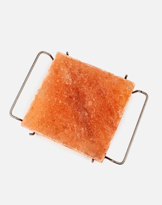 White Rectangle Bar BQ Salt Block with Tray SML