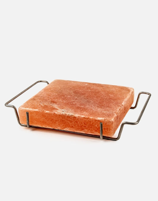 White Rectangle Bar BQ Salt Block with Tray SML