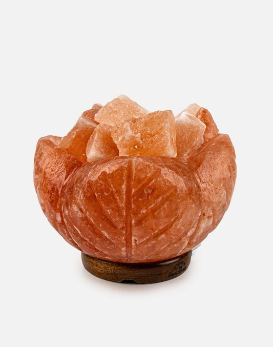 Himalayan Flower Bowl with Chunks Warm Light Lamp