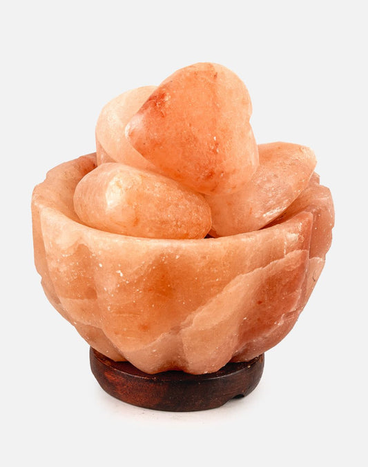 Himalayan Bamboo Bowl with Heart Warm Light Lamp