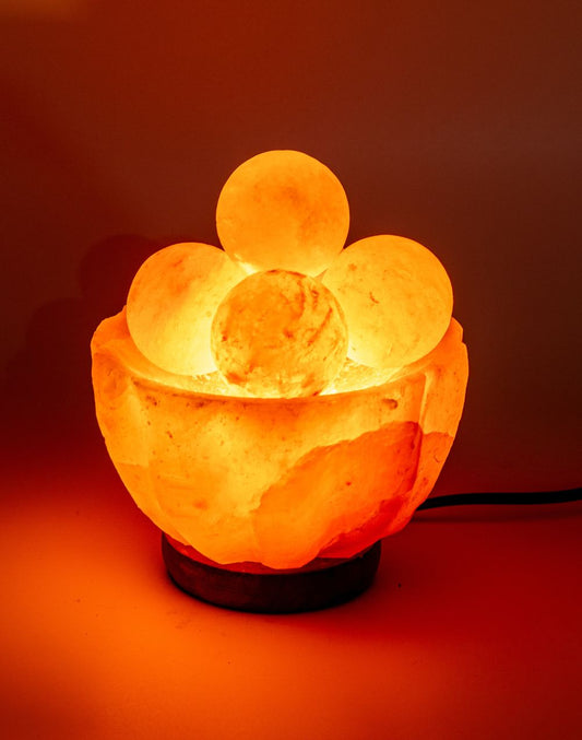 Himalayan Bamboo Bowl with Balls Warm Light Lamp