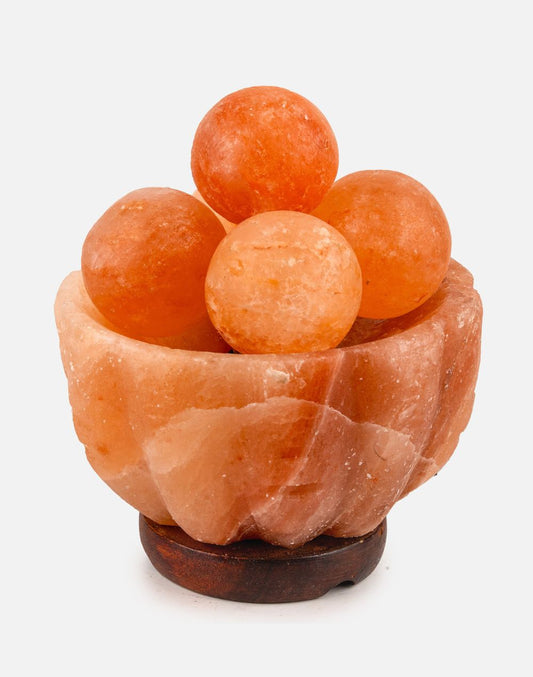 Himalayan Bamboo Bowl with Balls Warm Light Lamp