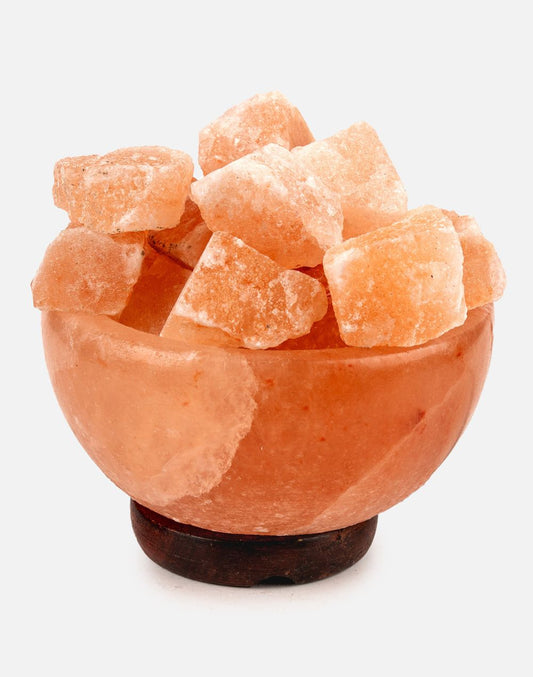 Himalayan Plain Bowl with Chunks Warm Light Lamp