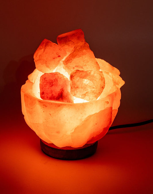 Himalayan Bamboo Bowl with Chunks Warm Light Lamp