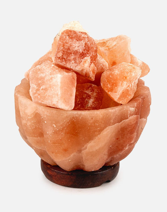 Himalayan Bamboo Bowl with Chunks Warm Light Lamp