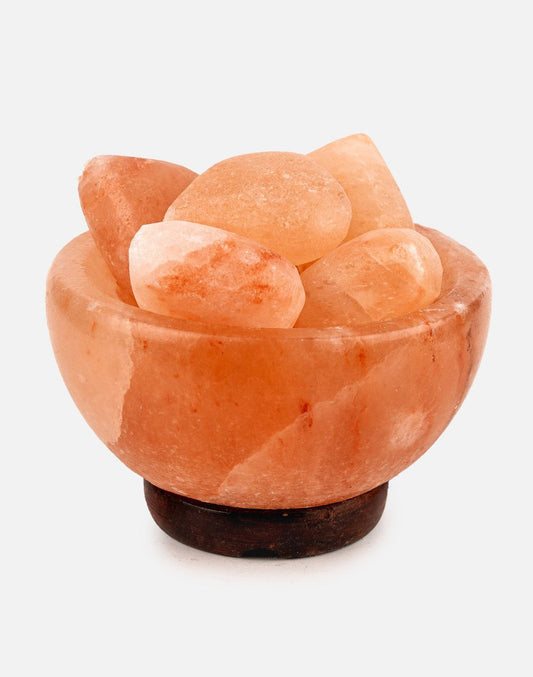 Himalayan Plain Bowl with Heart Warm Light Lamp