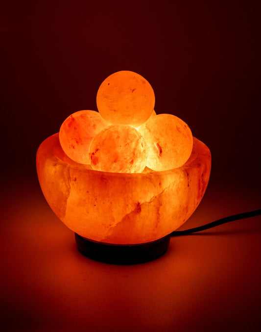 Himalayan Plain Bowl with Balls Warm Light Lamp