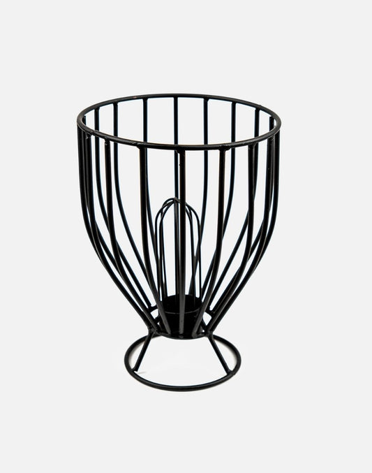 Jar Style Black Iron Basket