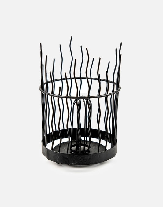 Pillar Style Black Iron Basket 2