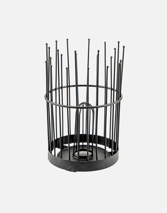 Pillar Style Black Iron Basket