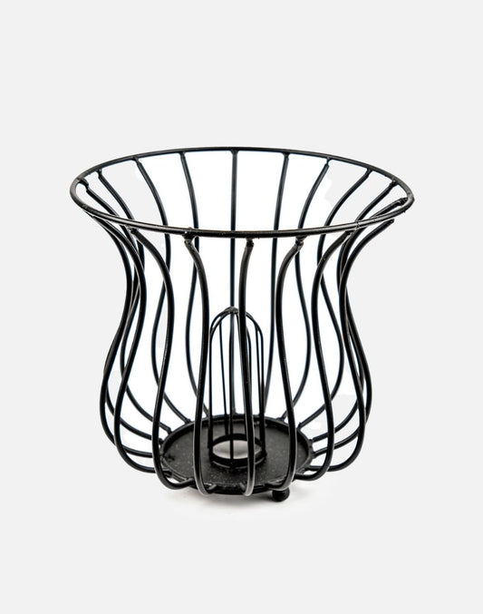 Pot Style Black Iron Basket