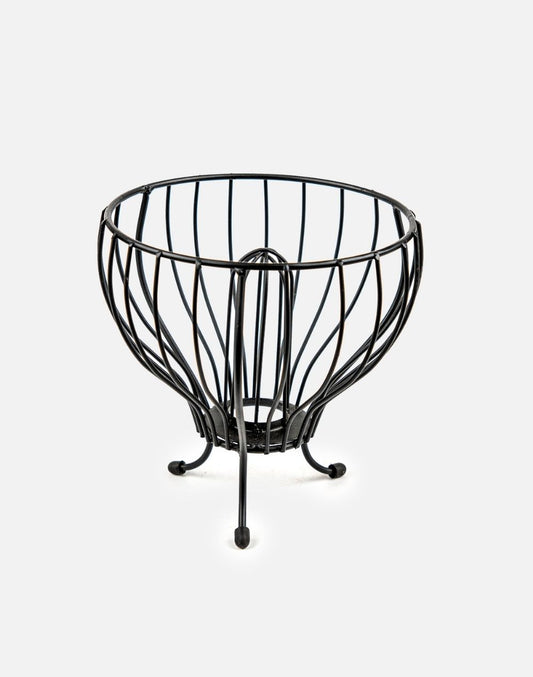 Flower Pot Style Black Iron Basket