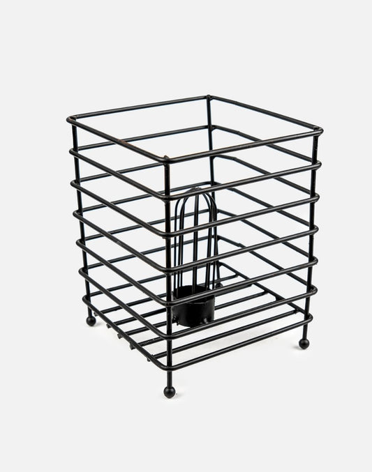 Square Style Black Iron Basket