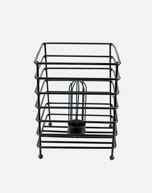 Square Style Black Iron Basket