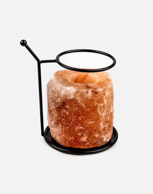 Lantern Style Iron with Natural Salt Candle Holder