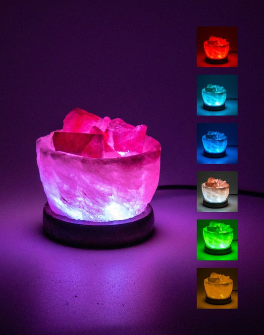 Himalayan Salt Bowl with Ice Cube RGB Lamp